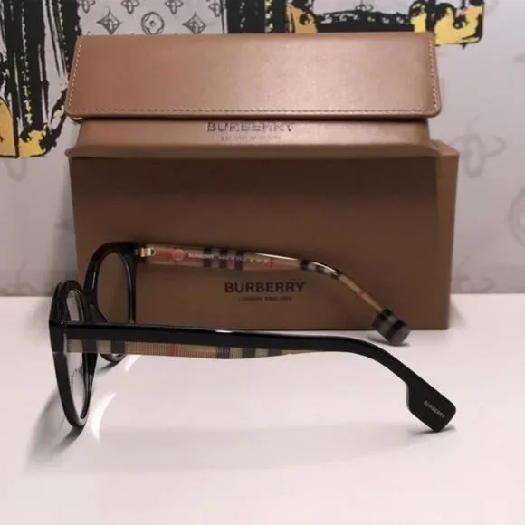 New Authentic Burberry Black and Gold Women's Glasses BE2356 3942
